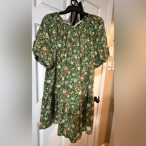 LOFT Green Floral Dress